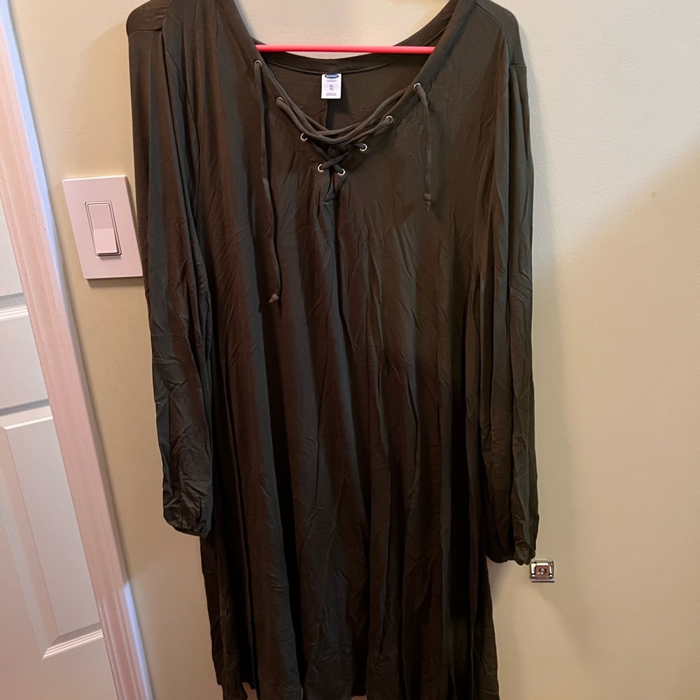 Olive green long sleeve dress